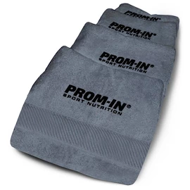 Asciugamano in spugna Prom-in grigio con ricamo nero