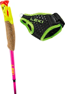 Bastoncini da trail running Leki  Ultratrail FX.One Superlite, neonpink-neonyellow-naturalcarbon 105 cm