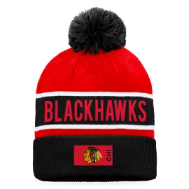 Berretto invernale Fanatics Authentic Pro Game & Train Cuffed Pom Knit Chicago Blackhawks