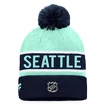 Berretto invernale Fanatics  Authentic Pro Game & Train Cuffed Pom Knit Seattle Kraken