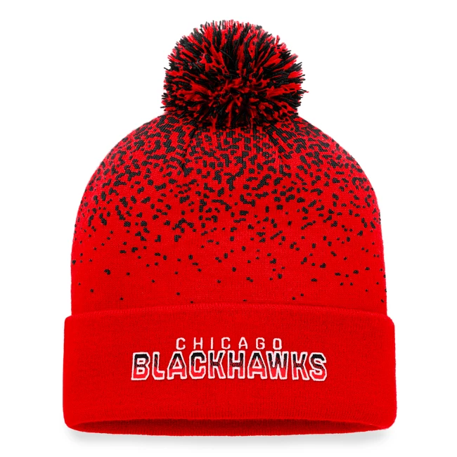 Berretto invernale Fanatics Iconic Gradiant Iconic Gradiant Beanie Cuff with Pom Chicago Blackhawks