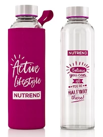 Bottiglia in vetro Nutrend con confezione termica da 500 ml rosa