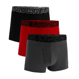 Boxer da uomo Under Armour Perf Cotton Solid 3in 3Pack Castlerock Heather