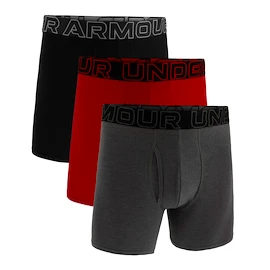 Boxer da uomo Under Armour Perf Cotton Solid 6in 3Pack Castlerock Heather