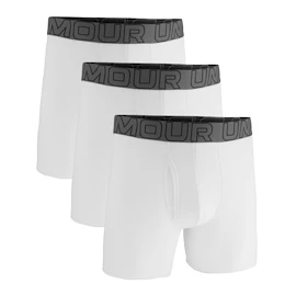 Boxer da uomo Under Armour Perf Cotton Solid 6in 3Pack White