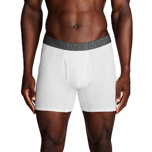 Boxer da uomo Under Armour Perf Cotton Solid 6in 3Pack White