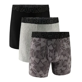 Boxer da uomo Under Armour Perf Tech Print 6in 3Pack Castlerock Heather