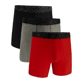 Boxer da uomo Under Armour Perf Tech Solid 6in 3Pack Red