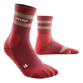 Calze a compressione da donna CEP 80s Mid Cut Berry/Sand