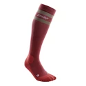 Calzettoni a compressione da donna CEP  80s Hiking Berry/Sand