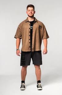 Camicia da uomo Nebbia  Washed-off Oversized Shirt 90s THROWBACK 347 Light Brown