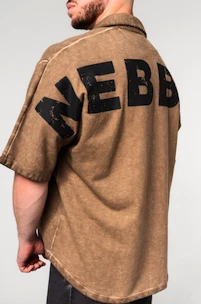 Camicia da uomo Nebbia  Washed-off Oversized Shirt 90s THROWBACK 347 Light Brown