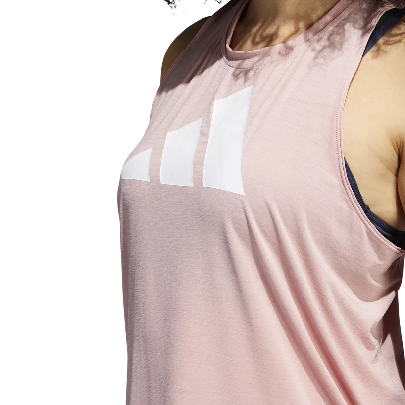 Canotta da donna adidas  3-Bar Logo Tank Wonder Mauve XS