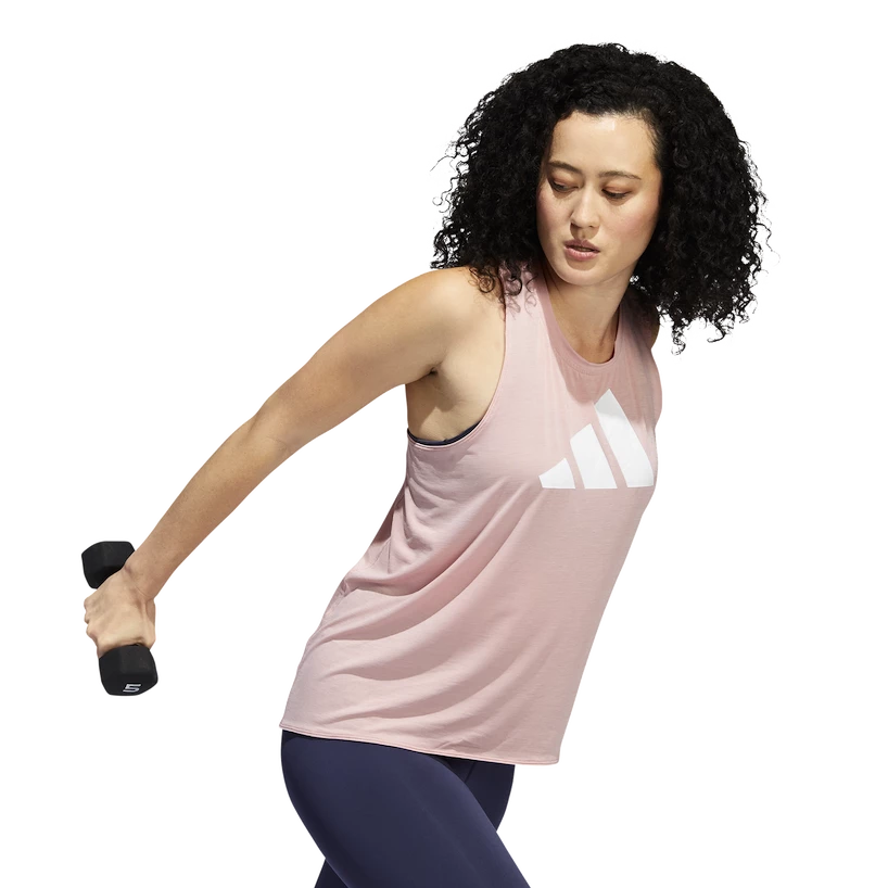 Canotta da donna adidas  3-Bar Logo Tank Wonder Mauve XS