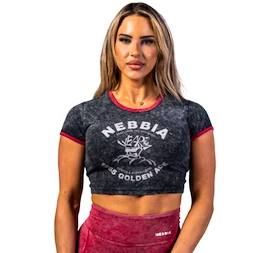 Canotta da donna Nebbia NEBBIA x OLYMPIA Washed Crop Top GOLDEN AGE 782 black
