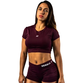 Canotta da donna Nebbia STRONG BEAUTY Open-back Cropped Top 430 dark red