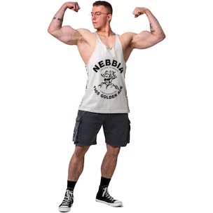 Canotta da uomo Nebbia NEBBIA x OLYMPIA Washed Muscle Back Stringer GOLDEN AGE 791 light grey