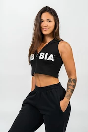 Felpa da donna Nebbia MUSCLE MOMMY Sleeveless Zip-Up Hoodie 258 black