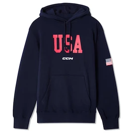 Felpa da uomo CCM Flag Hood Team USA Navy