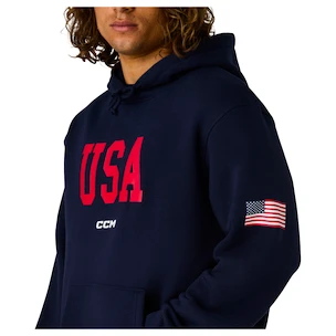 Felpa da uomo CCM  Flag Hood Team USA Navy