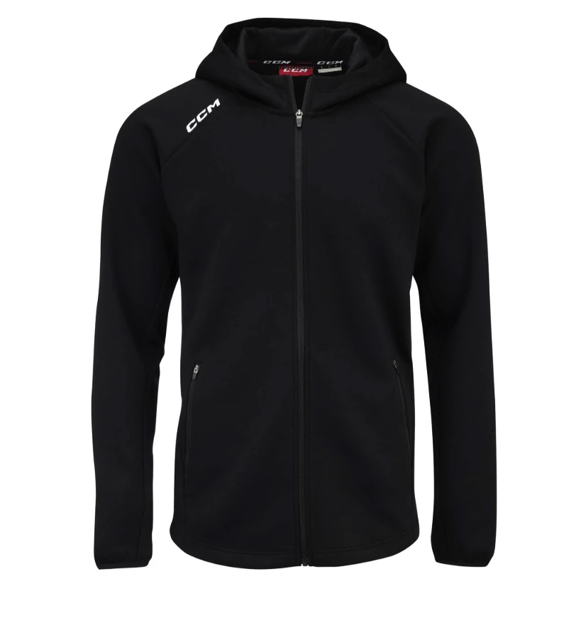 Felpa da uomo CCM  LOCKER ROOM FLEECE FULL ZIP HOODIE Black