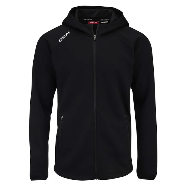 Felpa da uomo CCM  LOCKER ROOM FLEECE FULL ZIP HOODIE Black