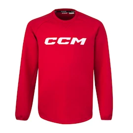 Felpa per bambini CCM LOCKER ROOM FLEECE CREW Red