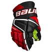 Guanti da hockey Bauer Vapor 3X Black/Red Junior 10 pollici