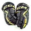 Guanti da hockey CCM JetSpeed FT6 Black/Sunflower Senior 13 pollici