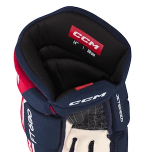Guanti da hockey CCM JetSpeed FT680 Navy/Red/White Senior