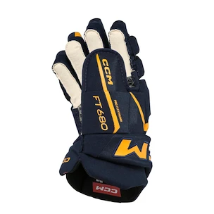 Guanti da hockey CCM JetSpeed FT680 Navy/Sunflower Senior
