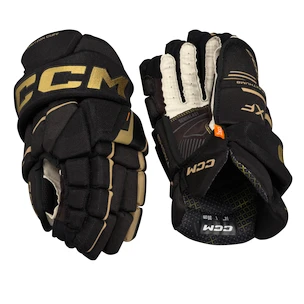 Guanti da hockey CCM Tacks XF Black/Gold Senior 15 pollici