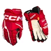 Guanti da hockey CCM Tacks XF PRO Red/White Senior 13 pollici