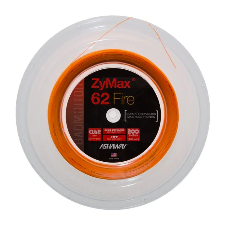 Incordatura da badminton Ashaway  Zymax 62 Fire Orange Rolle