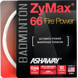 Incordatura da badminton Ashaway ZyMax 66 Fire Power White