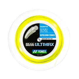 Incordatura da badminton Yonex BG 66 Ultimax Yellow (0.65 mm) - 200 m