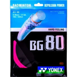 Incordatura da badminton Yonex BG 80 Pink (12 m)