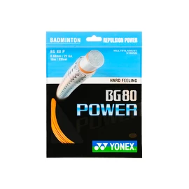 Incordatura da badminton Yonex BG 80 Power Orange (0.68 mm)