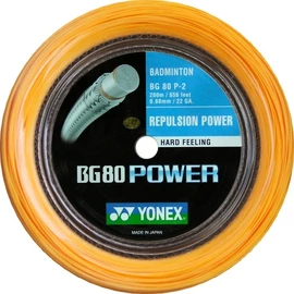 Incordatura da badminton Yonex BG 80 Power Orange (0.68 mm) - 200m