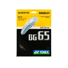 Incordatura da badminton Yonex Micron BG65 Black (0.70 mm)