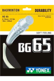 Incordatura da badminton Yonex Micron BG65 White (0.70 mm)