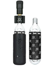 Kit testa gonfiaggio CO2 con cartucce PEATY'S Road & gravel (16g) - black (ppr-hti-rag-blk-12)