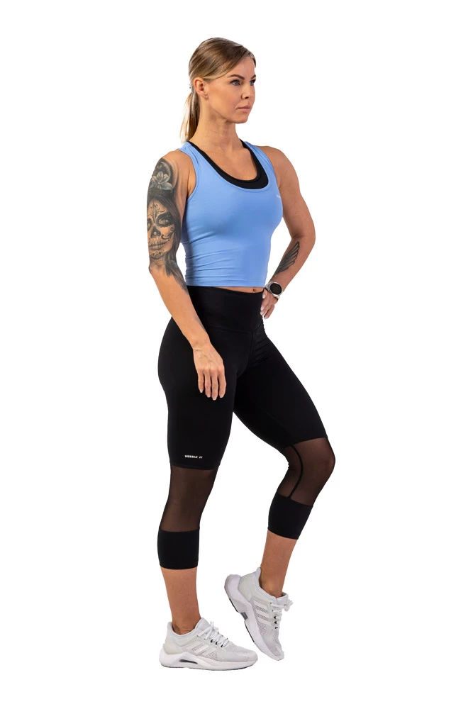 Leggings da donna Nebbia  High-Waist ¾ Length Sporty Leggings 406 black