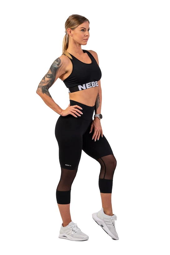 Leggings da donna Nebbia  High-Waist ¾ Length Sporty Leggings 406 black XS