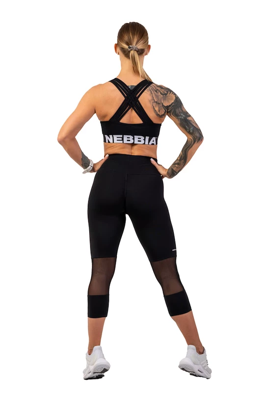 Leggings da donna Nebbia  High-Waist ¾ Length Sporty Leggings 406 black XS