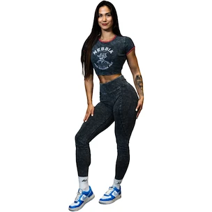 Leggings da donna Nebbia NEBBIA x OLYMPIA Washed High Waisted Leggings GYM WARRIOR 776 black