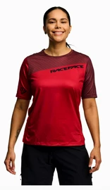 Maglia da ciclismo da donna Race Face Indy SS Dark Red