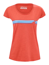 Maglietta da donna Babolat Exercise Stripes Tee Poppy Red