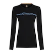 Maglietta da donna Icebreaker Merino 200 Oasis LS Crewe Mountain Pulse Black M