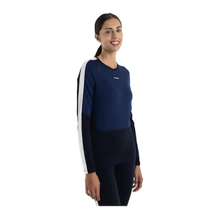 Maglietta da donna Icebreaker Merino 200 Sonebula LS Crewe Mid Navy/Royal Navy/Snow/Cb XL